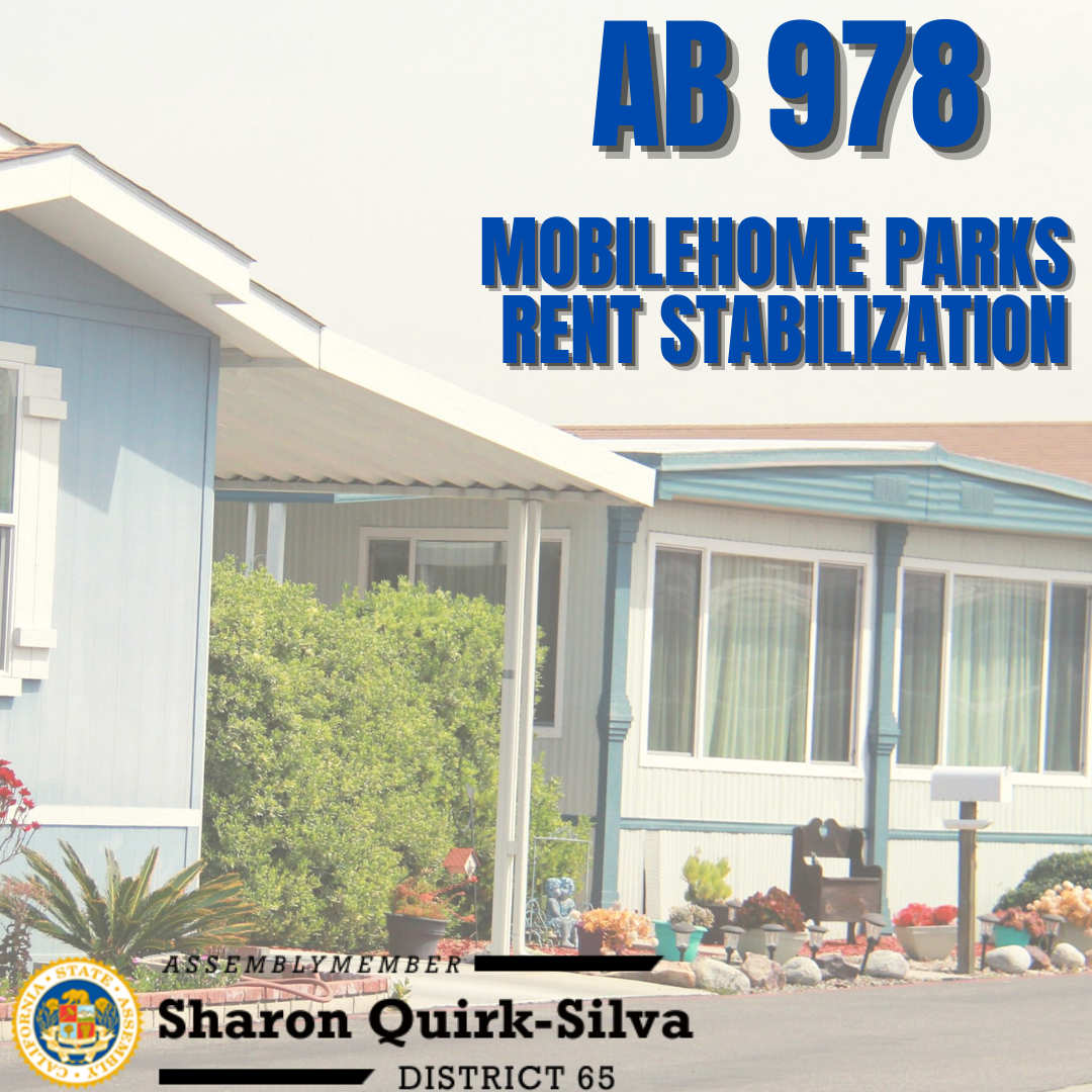 Assembly Bill 978 Mobile Home Rent Stabilization 