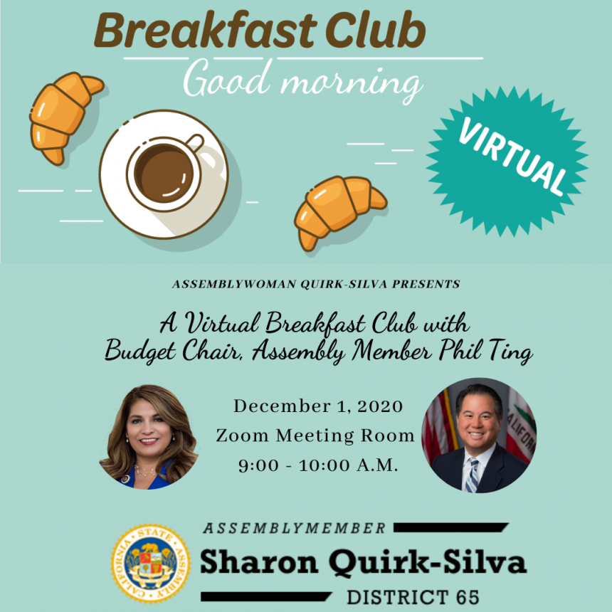 Breakfast Club with Assemblymember Phil Ting on December 1