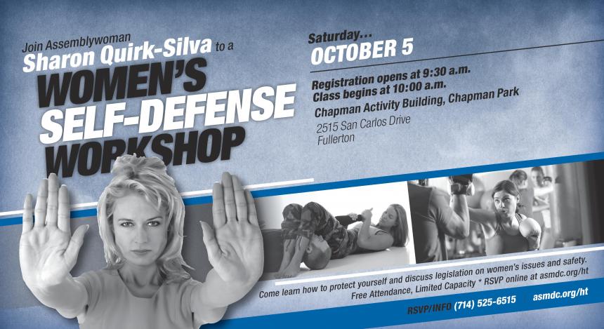 women's self-defense workshop event flyer 
