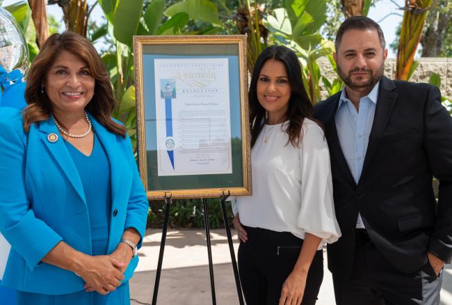 Assemblywoman Quirk-Silva presents Isla Cuban Kitchen and Rum Bar a resolution as business of the year