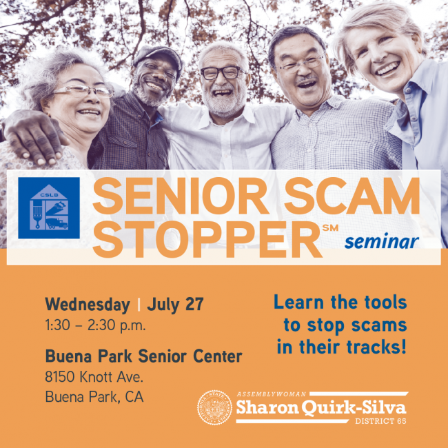 Group of senior citizens, Senior Scam Stopper Seminar information