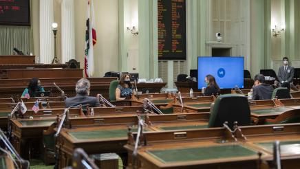 The Assembly Committee on Arts, Entertainment, Sports, Tourism, and Internet Media gather together to discuss a safe return to sports in California.  