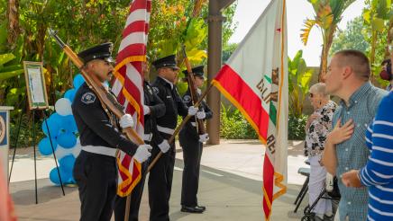 City of Buena Park Police Department Present Arms for the Pledge of Allegiance 
