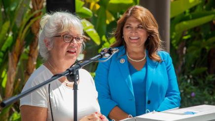 Soroptimists receives their award from Assemblywoman Quirk-Silva