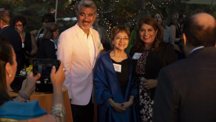 The Quirk-Silva's with the presenter of the evening 