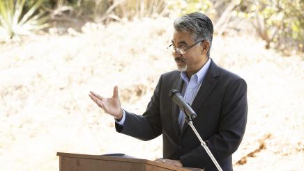 Council Member Jesus Silva speaks about the greatness of the arboretum for our community