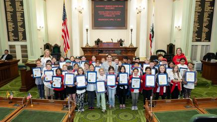 Grace Christian School Visits Assembly